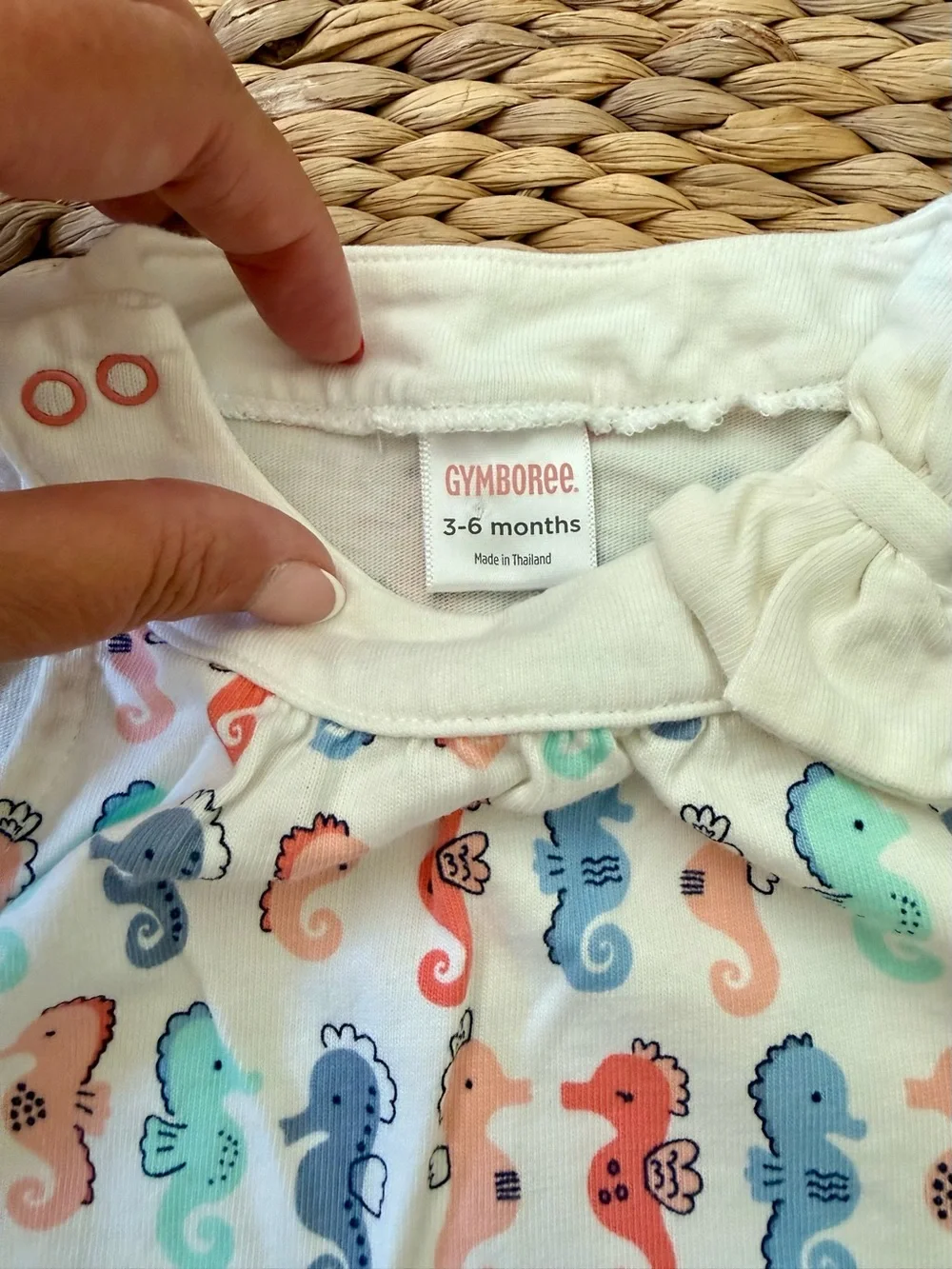 Gymboree Seahorse Romper Sz 3-6 Months EUC